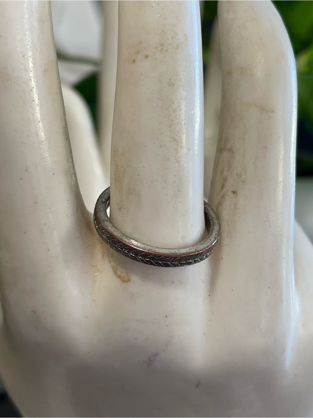 Braided Edge Band - Silver Tone